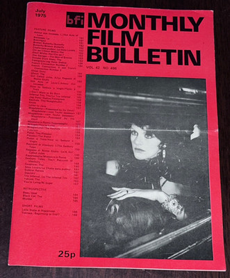 BFI Monthly Film Bulletin July 1975 Anny Duperey In Stavisky Movie Reviews