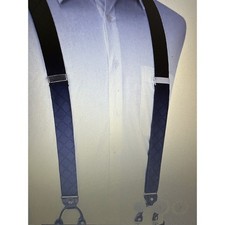 Mens Navy Blue adjustable Suspender with 4 clips