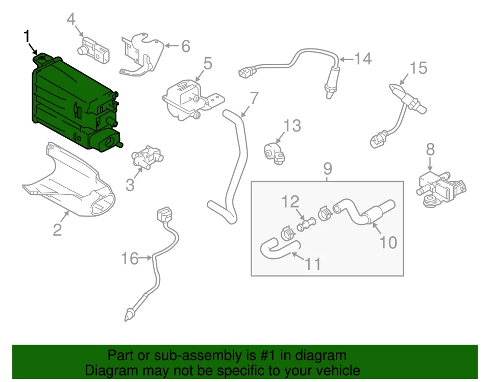 Bote de vapor genuino Nissan Rogue Sport 14950-6MA0B Foto 3 de 4