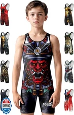 Exxact Sports Sublimated Youth Wrestling Singlet For Boys, Premium Powerlifti