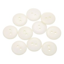 10pcs Resin Sewing Button 20mm 3/4-inch 2 Holes Round Craft Buttons Beige