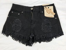 Women Denim Shorts Size 6 In Black