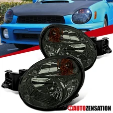 Fit 2002-2003 Subaru Impreza WRX Outback Smoke Headlights Head Lamps Left+Right