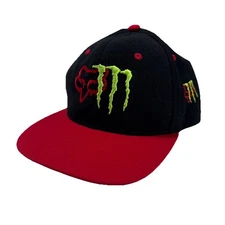 FOX Racing Monster Energy Collaborates Snapback Hat Cap Motocross Motorcycle
