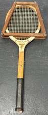 Vtg Wood 1930s AJ Spalding Bros LAKESIDE NO. 1 Tennis Racket String Channel