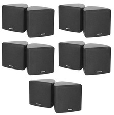 10 Rockville Cube 3.5" 30w RMS Black Home Theater Wall Speakers Swivel Brackets