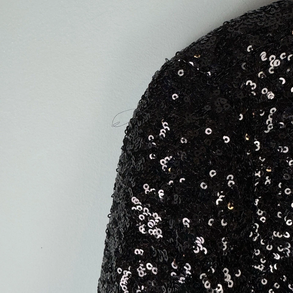 Banana Republic черный блестками укороченный Bomber куртка женский размер XS очень блестящий - Изображение 2 из 4