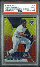 2021 Panini Mosaic Frank Thomas #29 Choice Fusion Red & Yellow Mosaic Prizm /64