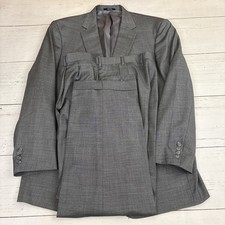 Hart Schaffner Marx Suit Gray Solid 46L 40W 30I
