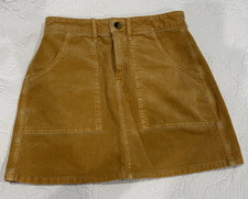 American Eagle Outfitters Brown Corduroy High Rise A-Line Mini Skirt Stretch 2R
