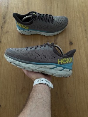 Hoka Clifton 7 Grau Türkis Laufschuh Wandern Gr. 44 #268