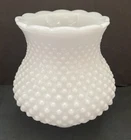 Vintage Milk Glass Lampshade Hobnail Tulip Shape Scalloped Rim