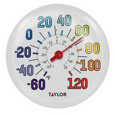 4 Pack - Outdoor Thermometer, Big and Bold Dial, Sky Blue, 13.25-In. - 6714