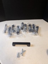 Lot Of 10 5"Matte Black Square Modern Kitchen Cabinet Handles Pulls 3.75" To Ctr