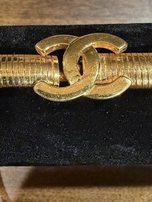 Chanel Vintage 1997 Snake Belt 29” Gold Toned Amazing  display picture 2