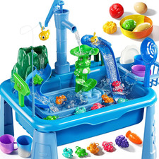 Water Table for Toddlers 1-3- Kids Play Sink with Pump and Running Water
