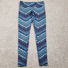 ALO Yoga Leggings size Medium Seaport Blue Aztec Print Full Length Workout
