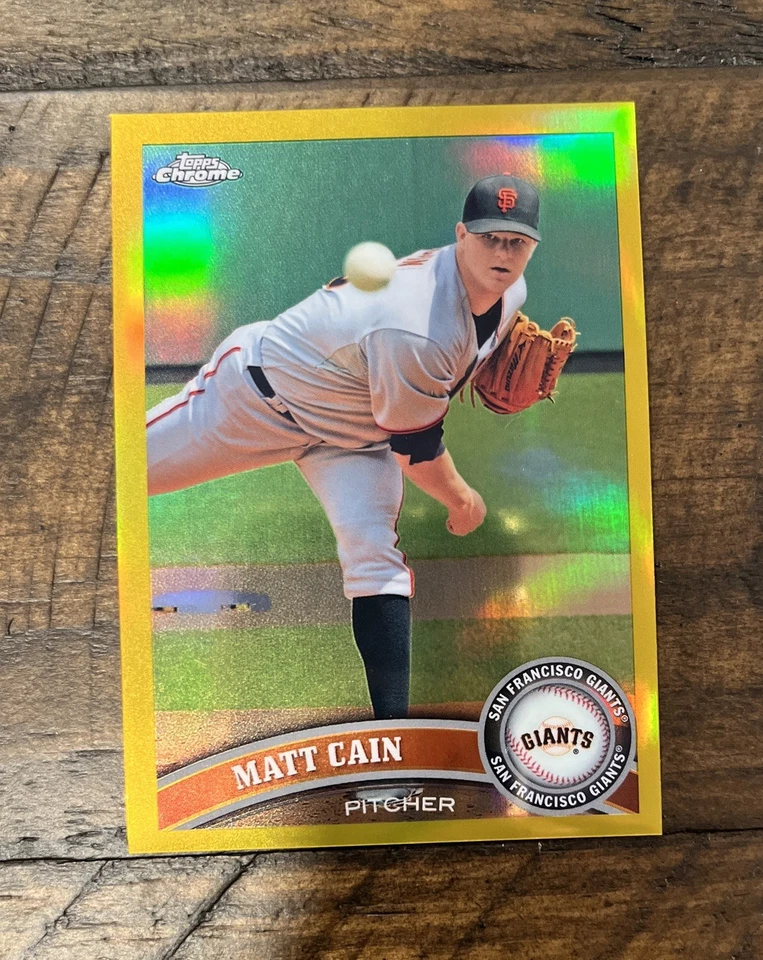 Matt Cain Gold Refractor 2011 Topps Chrome/50 Giants Foto 2 de 3