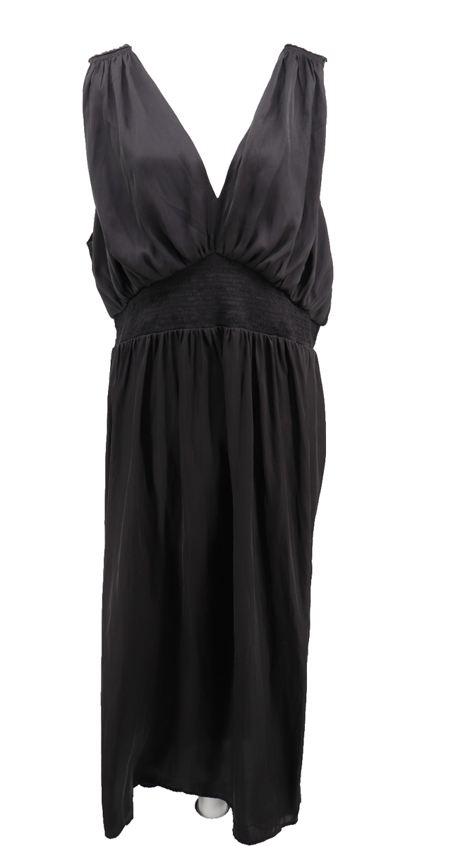 old navy black maxi dress Women 2X Sleeveless Pockets Smocked Waist Romantic New Elegant Gown Size:72R Gracie & Mitch's Elegant