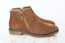 ITALEAU Waterproof Foliana Booties Cognac Suede Ankle Boots Womens Sz 42 US 11