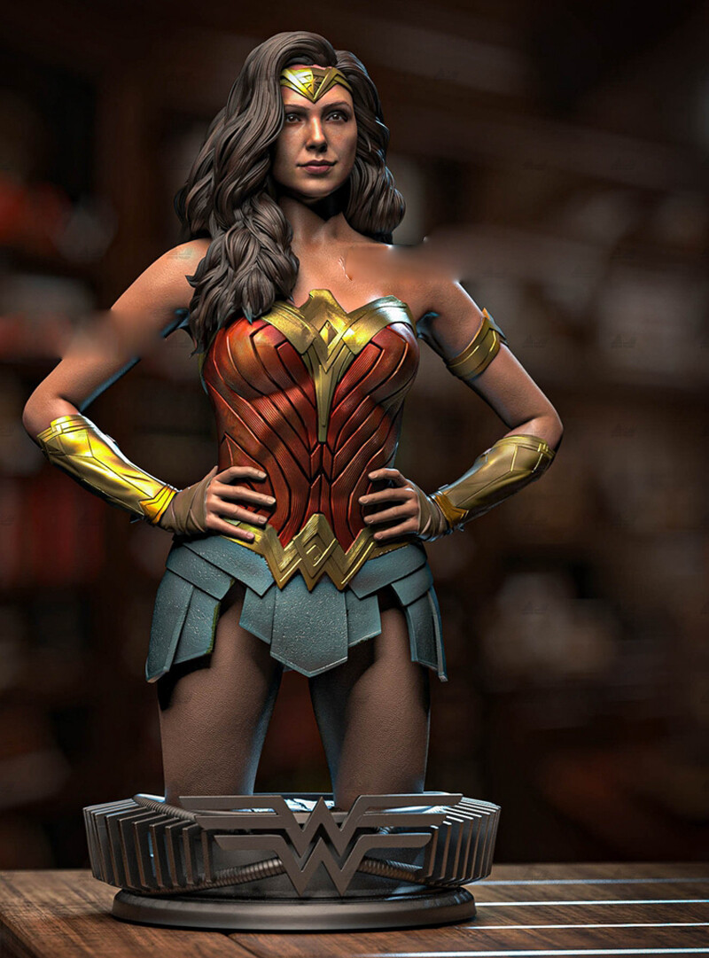 Wonder Woman Bust 3D Print Figure Model Kits Unpainted