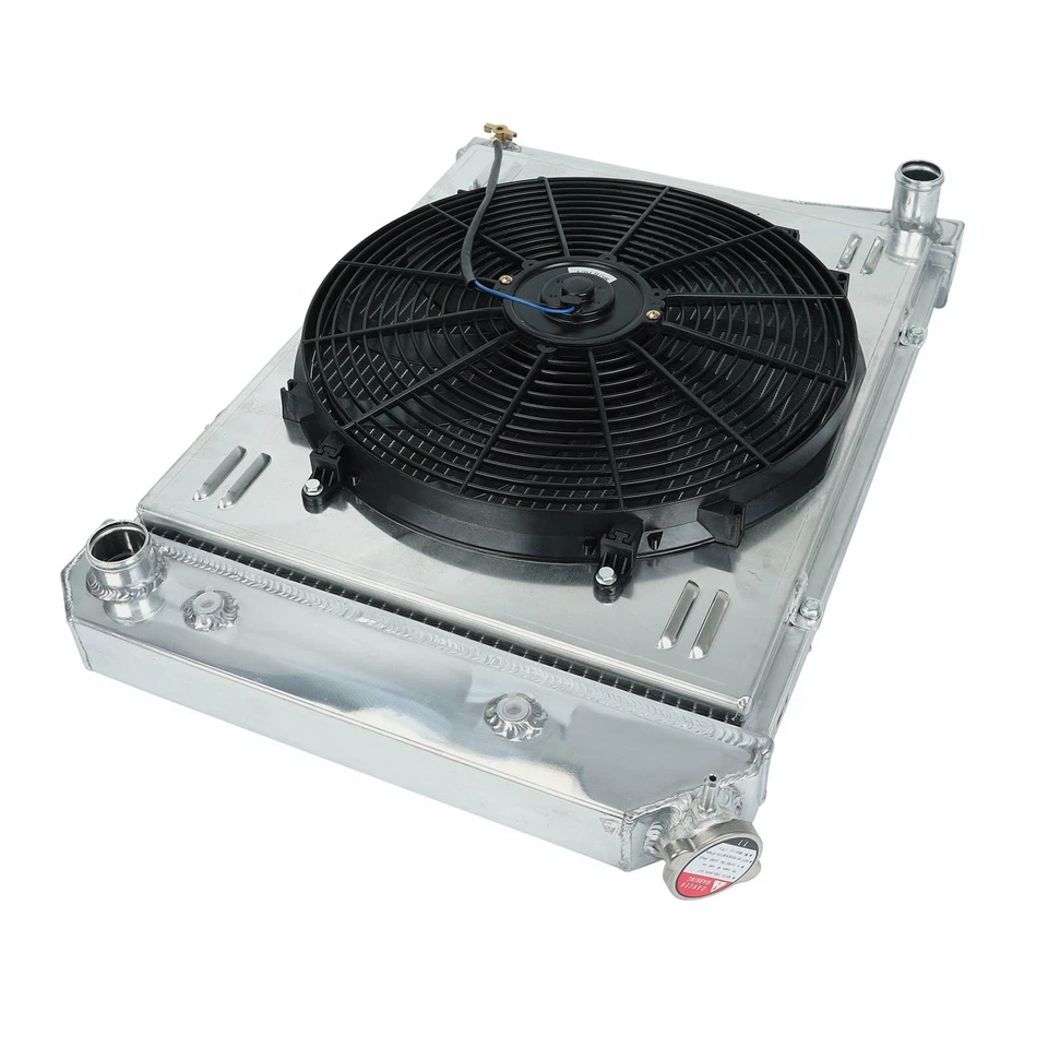 3Row Radiator+Shroud Fan+Relay For 68-74 Chevy Nova 70-81 Camaro 75-87 El Camino - Imagem 4 de 4