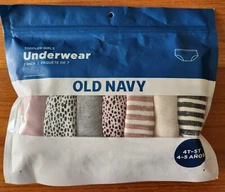 Old Navy Girls Bikini Underwear 4T-5T Prints 7 PACK Solids Stripes Animal #31823