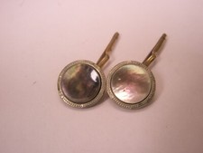 SINGLES 2 1/2" Gray Round Mother of Pearl RGP Vintage Formal Shirt Stud c262