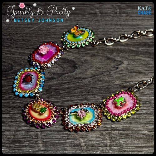 NWT Betsey Johnson Backyard Stone Critter Necklace Crystal NWT Authentic 2025 - Picture 11 of 13