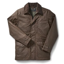 Filson Cover Cloth Mile Marker Coat Dark Earth Waxed Cotton Jacket Rain Shell