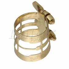 3PCS Gold Brass Alto Saxophone Ligature Carved Twin Screw