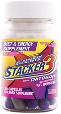 Stacker 3 Chitosan - 2 Bottles - Energy Diet Burn Fat Weight Loss - 20ct Bottle