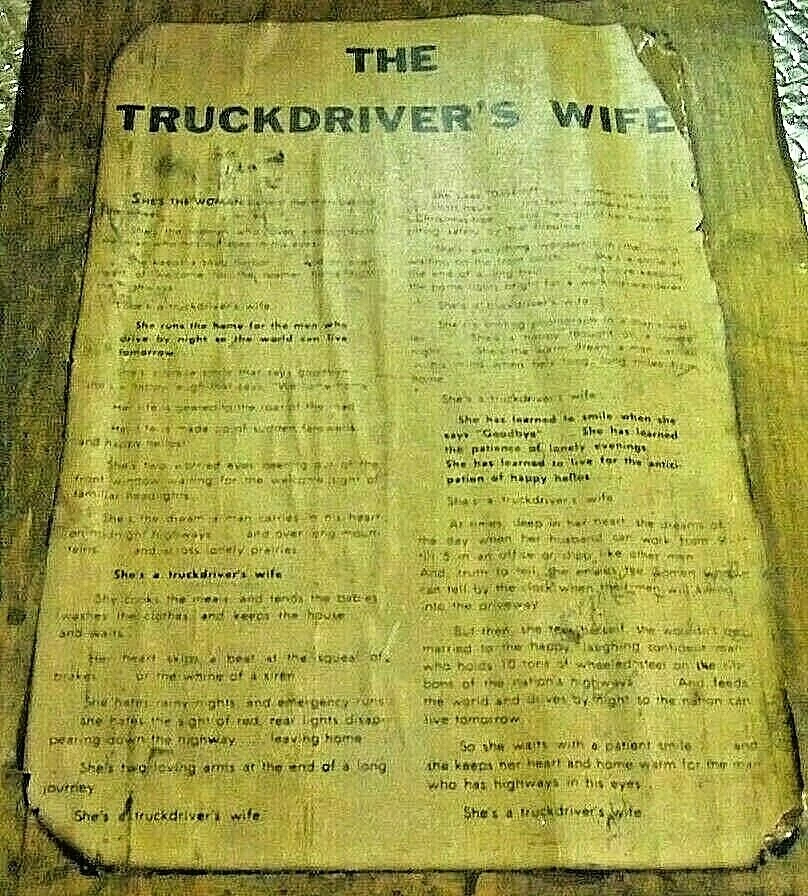 Vintage Wood Truckers Wife Wall Hanger Plagues 11 1/2 by 15 1/2 - Image 2 of 4