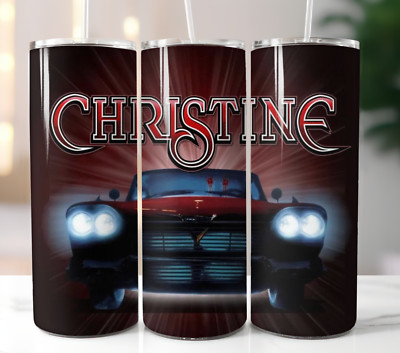 Christine Movie Theme Tumbler 20oz Travel Mug Stainless Steel Cup Straw Lid