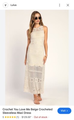 white spring dress for bridal shower Silver Lines Maxi Dress-Beige L main image 1