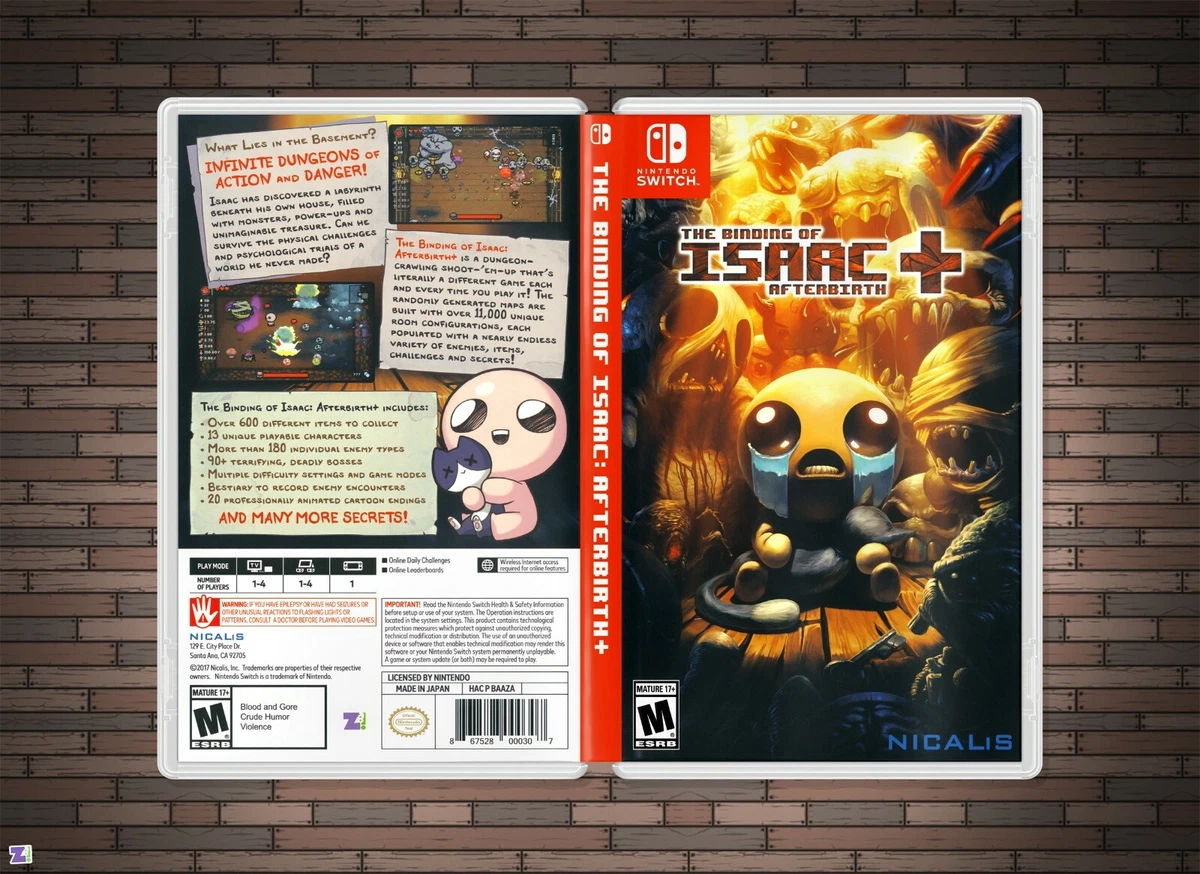 The Isaac Afterbirth Launch COVER ART &amp; Case Nintendo Switch | eBay