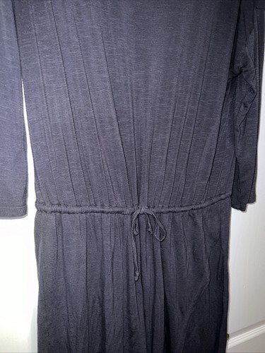 Charming Charlie Dress XL Gray Faux Wrap Stretch Lagenlook Tie Waist Long Sleeve - Picture 3 of 14