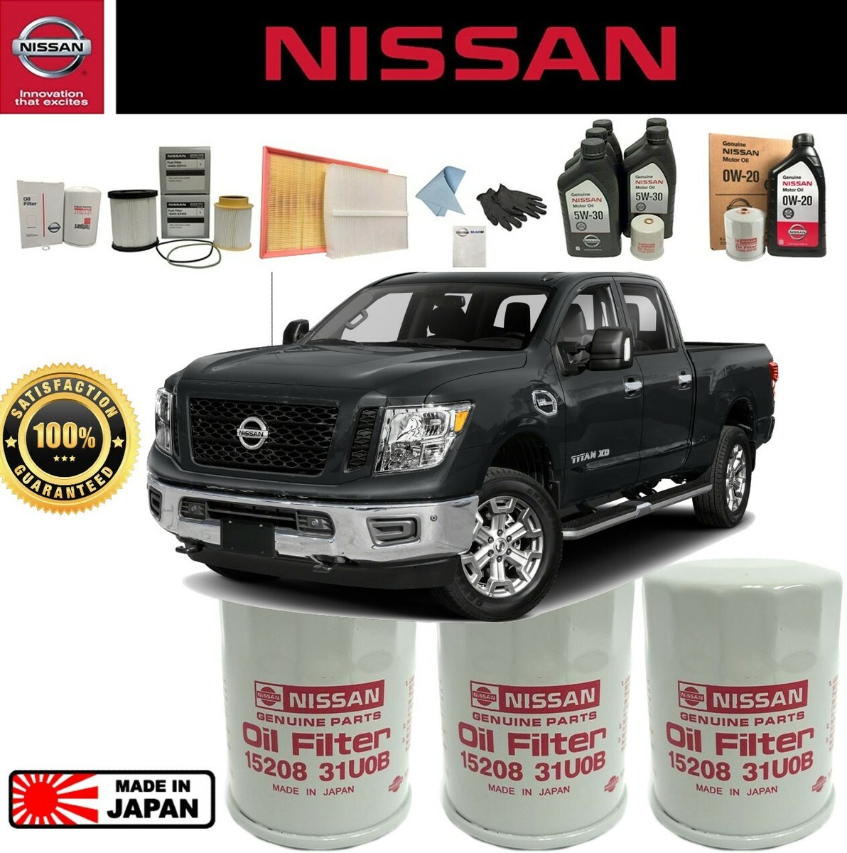 3 Set 2004-2019 Nissan Titan OEM Engine Oil Filter 15208-31U0B w