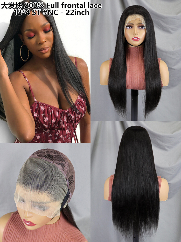 200% Density Human Hair Wig HD Lace Straight Wave Pre Plucked S4ae8cd480cde4f529033b53d28dbe  main image 2
