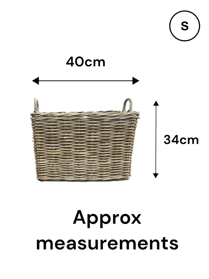 Rectangular Kubu Wicker Rattan Log Storage Handmade Basket - Image 4 of 4