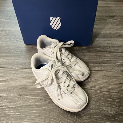 K Swiss Kids Classic VN White Tennis Shoes Size 11 EU Athletic Sneaker 