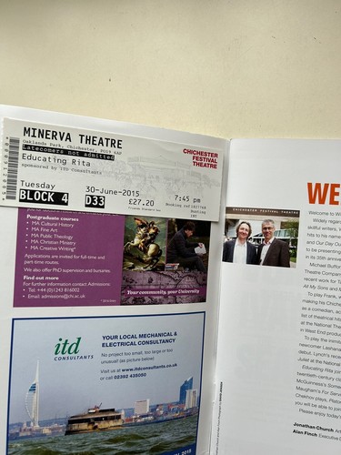 EDUCATING RITA Theatre Programme CHICHESTER LENNY HENRY LASHANA LYNCH - Picture 2 of 4