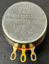 Clarostat 100 Ohm, 2 Watt, 1/4" shaft Potentiometer