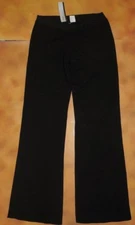 NWT Bloch Dance Black Jazz Pants V Front Gold Glitter Waist Small Adult P703022