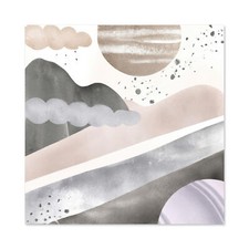 Boho Abstract Winter Sun Pastel Painting Wall Art Canvas Print Picture 24X24