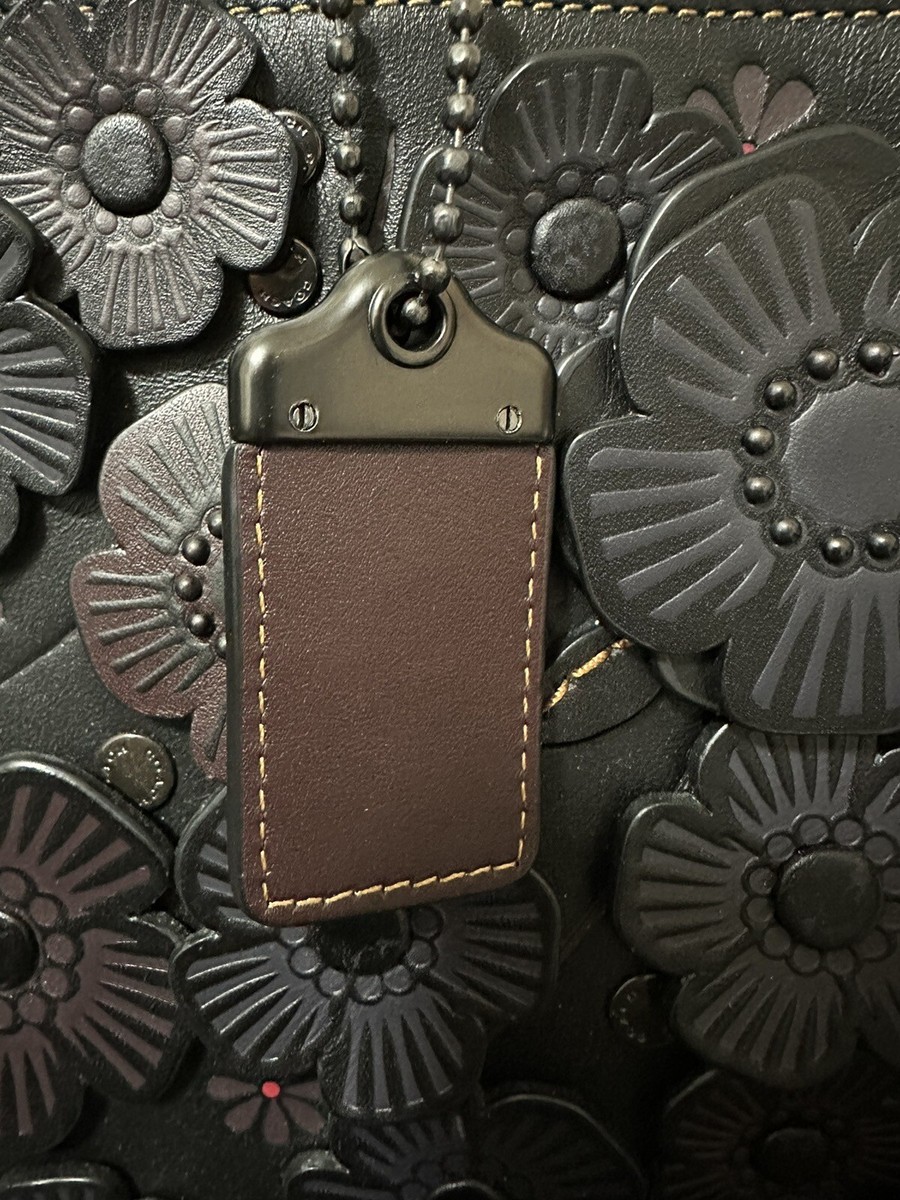 COACH BLACK COLORBLOCK TEA ROSE APPLIQUE ROGUE C8520 | eBay