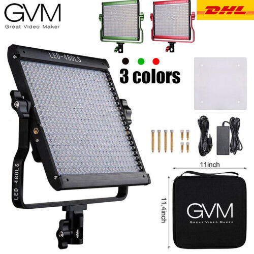 GVM LED-480LS Bi-color 2300K-6800K Video Panel Light Studio Photography Lighting - Afbeelding 1 van 14
