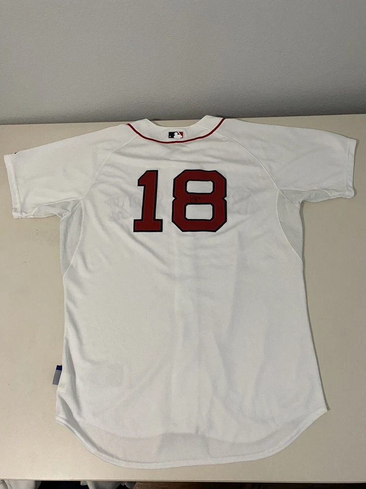 White Majestic Boston Red Sox Shane Victorino Jersey Men's Size 48 XL Signed - Image 3 of 4