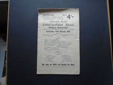RACECARD: SUFFOLK HUNT POINT-TO-POINT AT MOULTON -SAT 10TH MAR 1962