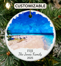 Personalized Fiji Christmas Ornament, Custom Oceania Ornament, Personalized Gift